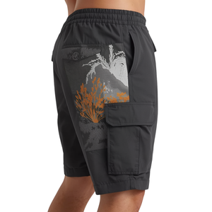 Pantalones Cortos Cargo Modernos para Hombre con Gráficos de Terreno Abstracto y Características de Almacenamiento Funcional - Product Image 2