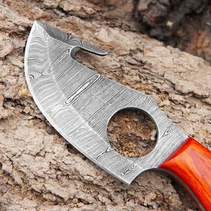 Cuchillo de Caza de Acero de Damasco de Grado Industrial Hecho a Mano con Punta Caída, Hoja Fija y Mango de Madera, Longitud Total Personalizable - Product Image 5