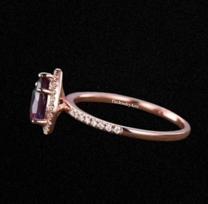 Pear <b>Alexandrite</b> <b>Ring</b>, Color Changing Gemstone <b>Ring</b>, 24k Rose Gold Vermeil, Wedding <b>Ring</b>, June Birthstone <b>Ring</b>, Solitaire <b>Ring</b> - Product Image 2