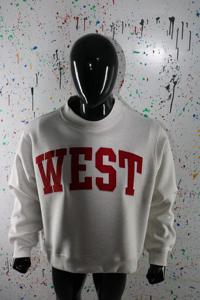 Sudadera WEST RED con Cuello Alto, 100% Gris Ceniza, Apliques Bordados, Cuello Ancho, Hilos Finos - Product Image 5