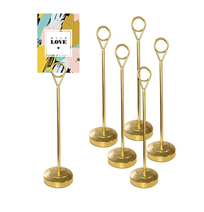Metal Place <b>Card</b> Holder Gold Polished Square Picture Stands Mini Place <b>Card</b> Photo Holder <b>Table</b> <b>Number</b> Stand Simple Decorative - Product Image 2