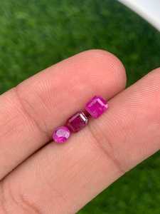 Natural Afghan Ruby <b>Cushion</b> & Round Cut Gemstones <b>Small</b> Size Red Ruby Loose Stones For Jewelry Making - Product Image 1
