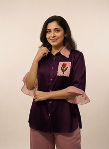 Premium Quality Cotton <b>Shirt</b> for Women Breathable Comfortable Casual Wear Wholesale Clothing Bulk Supplier From India - Product Image 3