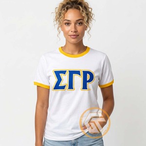 Camiseta de la Hermandad Femenina Sigma Gamma Rho, GREEK TREASURES, 100% Algodón Jersey, Cuello Redondo, Manga Corta, Transpirable, Ecológica, para Verano - Product Image 4