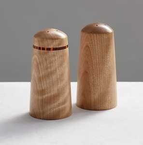Natural Bamboo Salt and Pepper Cellar Box Dual Compartment Seasoning Case with Magnetic Flip Lids Kitchen <b>Spice</b> <b>Storage</b> Jar - Product Image 5