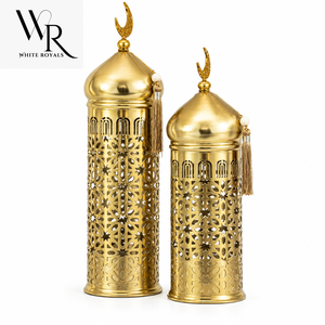 Luxury Silver Metal Minaret Ornament Set for Ramadan Decoration Islamic Home Decor <b>Eid</b> Mubarak <b>Gift</b> Mosque Figurine Minaret - Product Image 4