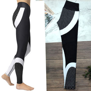 High Waist Full Length <b>Leggings</b> Red <b>White</b> Geometric Print Sporty Stretch Knitted <b>Women</b> All Seasons - Product Image 6