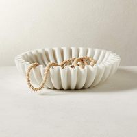 Decoratieve marmeren schaal, natuurlijke stenen fruitschaal, woonaccessoires