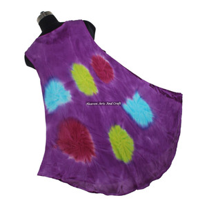 Vestido de rayón tie-dye para mujer, vestido tipo paraguas con diseño colorido, ropa de playa bohemia, vestido largo. - Product Image 5