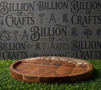 Plateau rond en bois personnalisé avec incrustation florale en nacre, plateau de service de luxe pour chocolats Eid Mubarak, ensembles de boîtes