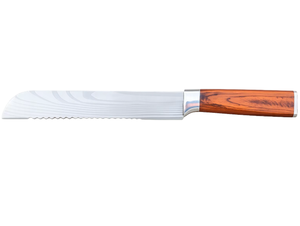 High Quality Handmade Damascus Steel Serrated Bread Chef's <b>Knife</b> PRESTIGE BLADES Ambidextrous Brushed Finish Dishwasher <b>Safe</b> - Product Image 1