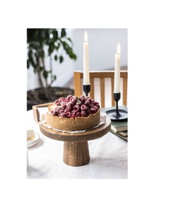 Support à gâteau décoratif en bois rustique avec support épais pour cérémonie de fiançailles, desserts et réceptions festives - Product Image 3