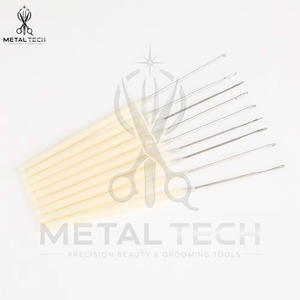Off White Hair Extension Micro Ring Link <b>Threader</b> Latch Hook Pulling <b>Needle</b> Set For Professional Salon Installation Tools - Product Image 2