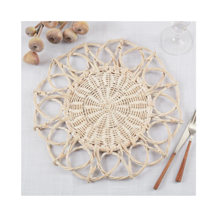 Authentic Handmade Rattan <b>Placemat</b> With <b>Round</b> Woven Design, Natural Craft Tableware, Eco Export From Vietnam - Product Image 3