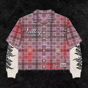 Chemise en flanelle délavée au soleil personnalisée, impression DTG, à carreaux, manches courtes, 100% coton, boutonnée, pour hommes - Product Image 2