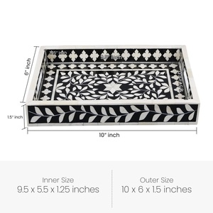 Bandeja Rectangular de Madera y Resina Hecha a Mano, Duradera, para Servir en Casa, Hotel, Restaurante, Bodas y Fiestas, de Lujo - Product Image 4