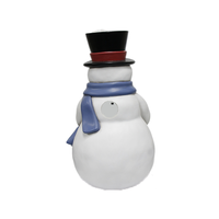 Bonhomme de neige de Noël en plastique soufflé, adorable bonhomme de neige avec couronne et écharpe, décoration de fêtes, modèle chinois YM8014679, vente en gros B2B