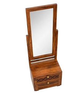 Solid Wood Extra Tall <b>Dressing</b> Table | 65 Inch Standing Mirror Vanity Cabinet | Wholesale Bedroom Furniture - Product Image 5