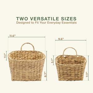 Ensemble de 2 paniers suspendus en osier pour l'organisation, paniers de rangement faits à la main, vente en gros, écologiques, fabriqués au Vietnam - Product Image 2
