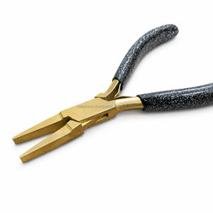 Pince à bec rond dorée avec poignée noire pailletée, mâchoires rondes lisses, outil léger pour la fabrication de bijoux et la mise en boucle de fils, 5 pouces - Product Image 5