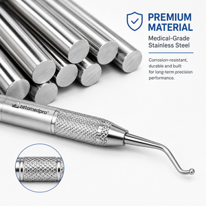 Excavateur dentaire professionnel à motif anglais, instrument manuel de précision en acier inoxydable de qualité médicale pour restauration, OEM Zetomed Pro - Product Image 3