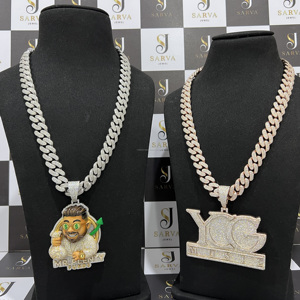 Collar con Colgante de Letra con Diamantes VVS Personalizado, Cadena con Incrustaciones, Plata 925 Chapada en Oro, Certificado IGI - Product Image 5