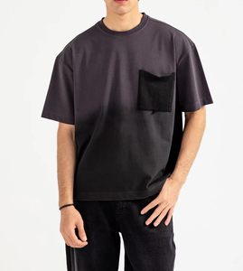 Customize Wholesale 220 GSM 100% Cotton Custom Print Turtleneck Knitted Short Sleeve Regular Fit Your logo Custom Size t Shirt - Product Image 6