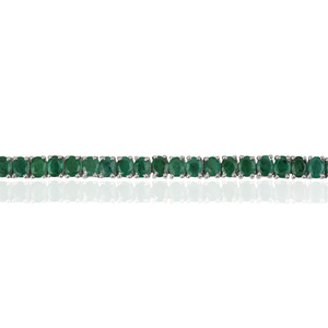 Pulsera de tenis fina de plata de ley 925 con esmeralda natural de corte ovalado, ideal para fiestas de mujer - ¡Gran oferta de fábrica! - Product Image 6