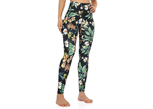 High Waist Solid Spandex/<b>Nylon</b> Breathable Yoga <b>Leggings</b> for Women Customizable Size & Color - Product Image 5