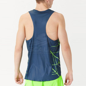 Summer Sports <b>Men</b> Gym <b>Singlet</b> Breathable Quick Dry Lightweight Sleeveless Polyester/Cotton Crew Neck Top Outdoor Running - Product Image 4