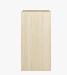 Nouveauté 2026 : Meuble de rangement moderne bicolore à 4 cubes, étagère bibliothèque en chêne clair avec portes blanches, pour salon, chambre et chevet. - Product Image 6