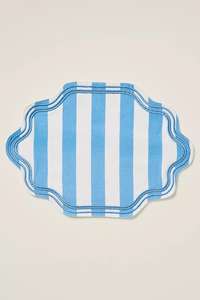 Manteles individuales Bearfit hechos a mano con bordado Madline, 100% algodón, lona orgánica, ecológicos, estilo europeo, con rayas azules - Product Image 3