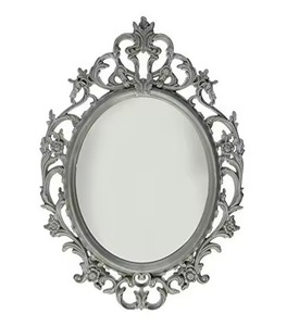 Espejo de Pared Ovalado de Metal Más Vendido, Marco Decorativo Tradicional con Acabado Plateado - Product Image 1