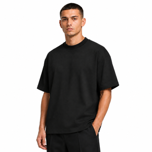 T-shirt jersey streetwear homme surdimensionné personnalisé 300 GSM, 100 % coton, manches courtes, col rond, écologique et respirant - Product Image 1