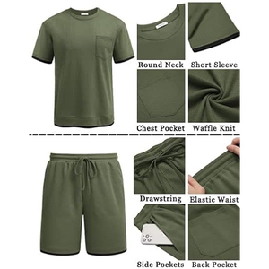 Conjunto de Ropa Urbana para Hombre, Fabricante de Pantalones Cortos Cargo de Algodón y Camisetas, Suministro al por Mayor OEM ODM - Product Image 5