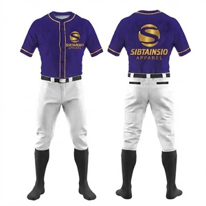 Ensemble complet d'uniformes de baseball personnalisés avec pantalon, uniforme de baseball sublimé assorti, vêtements d'équipe respirants pour club - Product Image 1