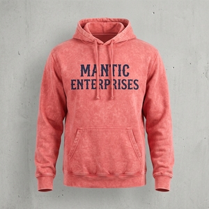 Sweat à capuche oversize en molleton 100 % coton épais, avec logo personnalisé, effet délavé et vieilli, style streetwear, en French Terry - Product Image 1