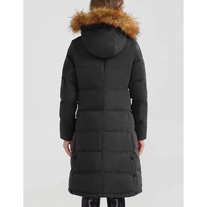 Veste d'hiver longue et épaisse pour femme, style luxe, personnalisable avec logo par transfert thermique, col à revers, coupe carrée, fermeture éclair – Nouvelle collection OEM - Product Image 5