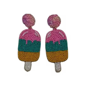 MULTI CRAFT Vibrant Festival-Based Beaded Embroidery <b>Earrings</b> Handmade Customized Color Shape Lightweight High Quality Custom - Product Image 1
