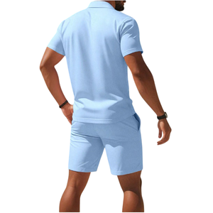 Ensembles Polo et Shorts d'été pour Hommes, Style Urbain, Personnalisés, en Coton Imprimé à Séchage Rapide, Coupe Oversize - Product Image 2