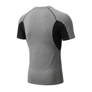 เสื้อรัดกล้ามเนื้อสำหรับออกกำลังกาย MMA BJJ สำหรับผู้ใหญ่ ยูนิเซ็กซ์ ผ้ายืด/ผ้าฝ้าย แขนยาว ย้อมสีทั้งตัว ป้องกันรังสียูวี 50+ แห้งเร็ว 220 กรัม ด้านหน้า - Product Image 3