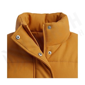 Hooded Quilted Waterproof <b>Bubble</b> Jacket Black Full Sleeve Winter Windproof Cotton Shell Knitted Fabric Polyester Filling Stand - Product Image 4