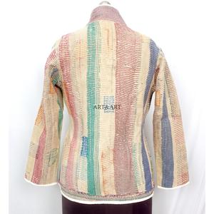 Indian Cotton Vintage <b>Kantha</b> <b>jacket</b> with mandarin collar and pockets button Autumn/Winter High Quality Quick Dry Plus <b>Jacket</b> - Product Image 4
