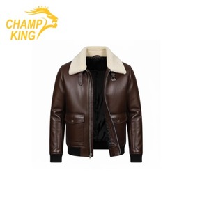 Veste en cuir et fourrure de haute qualité, tendance et très élégante - Product Image 3