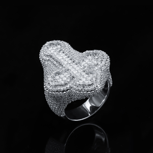 Bague Croix en Argent 925 Légère avec Diamant Certifié de Laboratoire, Style Gothique, Luxe, Sertie de Diamants, Bijou Audacieux pour Homme - Product Image 5