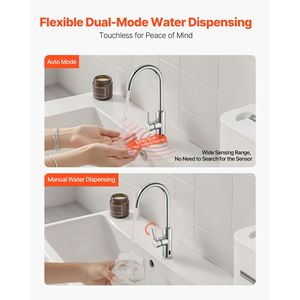 Rubinetto Automatico Monocomando con Sensore di Movimento per Cucina e Bagno, Miscelatore Regolabile Acqua Calda e Fredda, Senza Contatto - Product Image 2