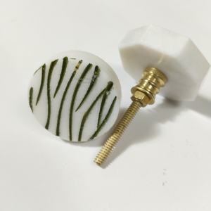 ลูกบิดประตูหินหินอ่อนธรรมชาติรูปดอกไม้สลักเป็นโลหะมือจับเฟอร์นิเจอร์ห้องครัวและลูกบิดลิ้นชักตู้ - Product Image 4