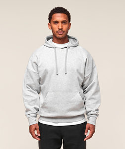 Sudadera con Capucha Extra Grande para Hombre, Color Sólido, Felpa, Informal, Gris, Manga Larga, para Otoño - Product Image 2