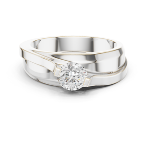 925 Sterling <b>Silver</b> Round Cut Moissanite Men's <b>Solitaire</b> <b>Ring</b> Bezel Setting Classic Style Gold Plated Engagement Wedding Party - Product Image 1
