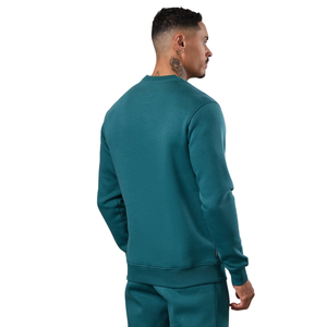 Mens Teal Green Crew Neck <b>Tracksuit</b> Casual Athletic Gymwear Sweatshirt and Jogger Set Winter Sports Activewear Streetwear - Product Image 2